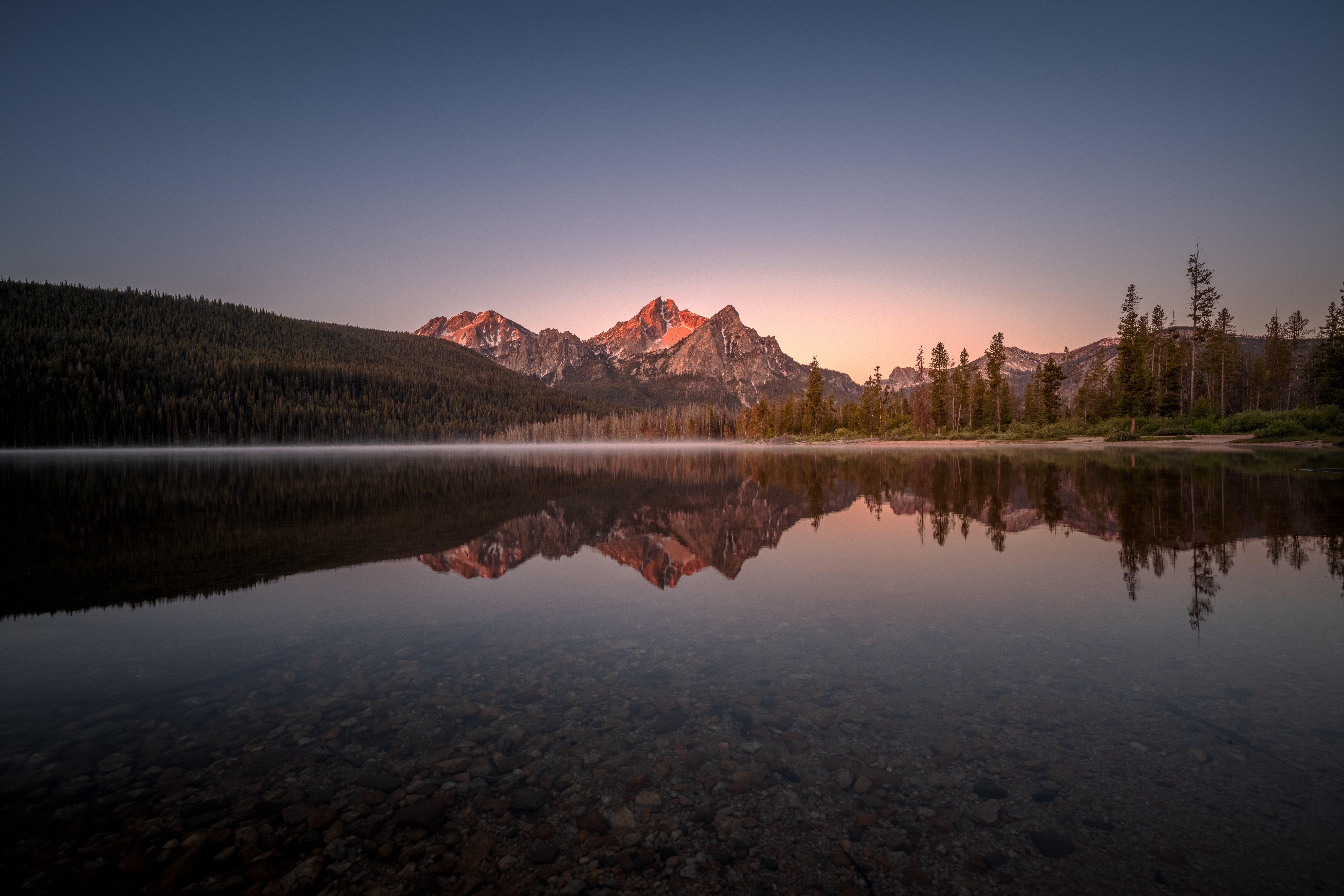 Indigo sky over Stanley Lake, Idaho, USA