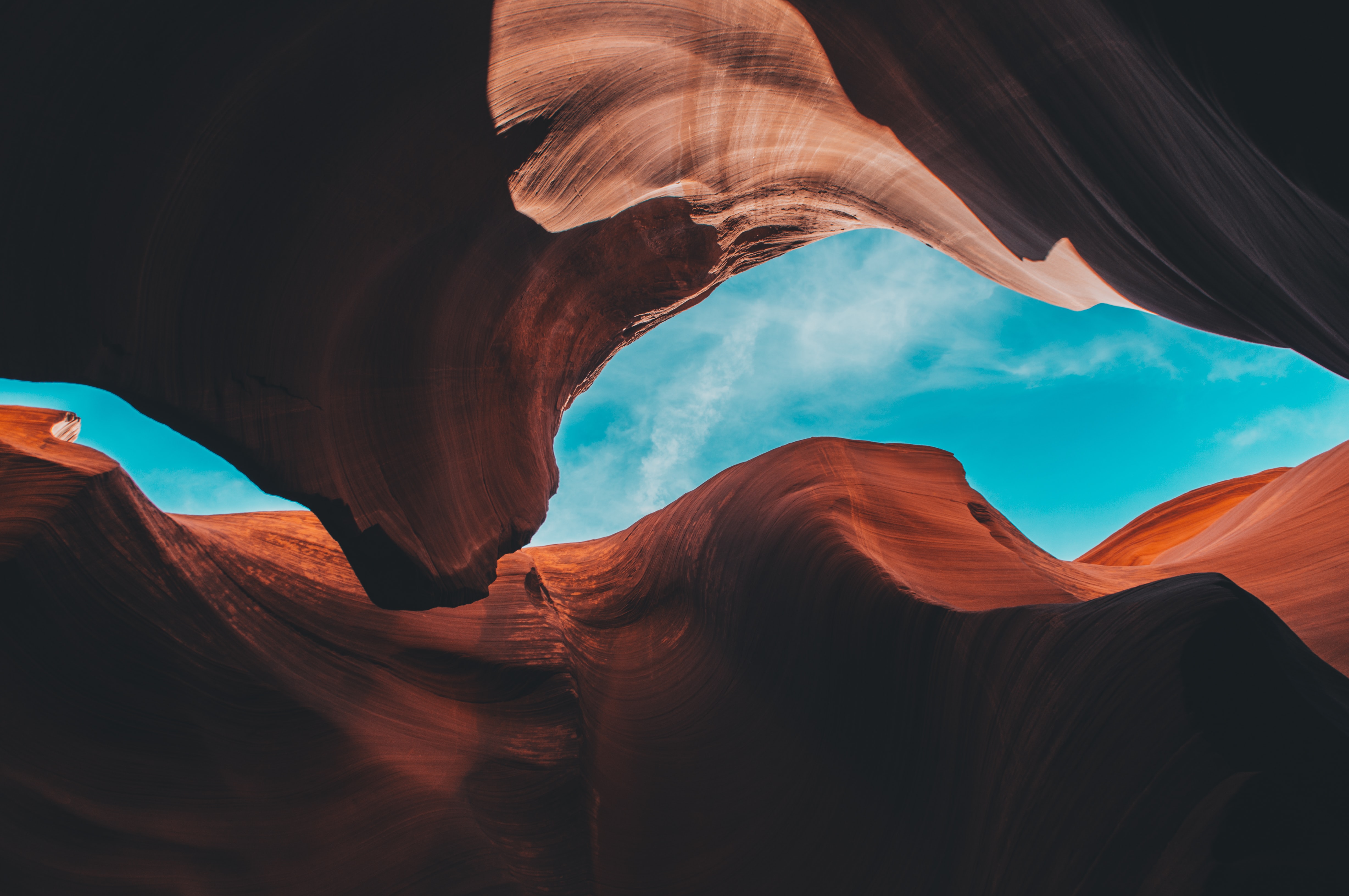 Blue sky from Antelope Canyon, Page, Arizona, USA