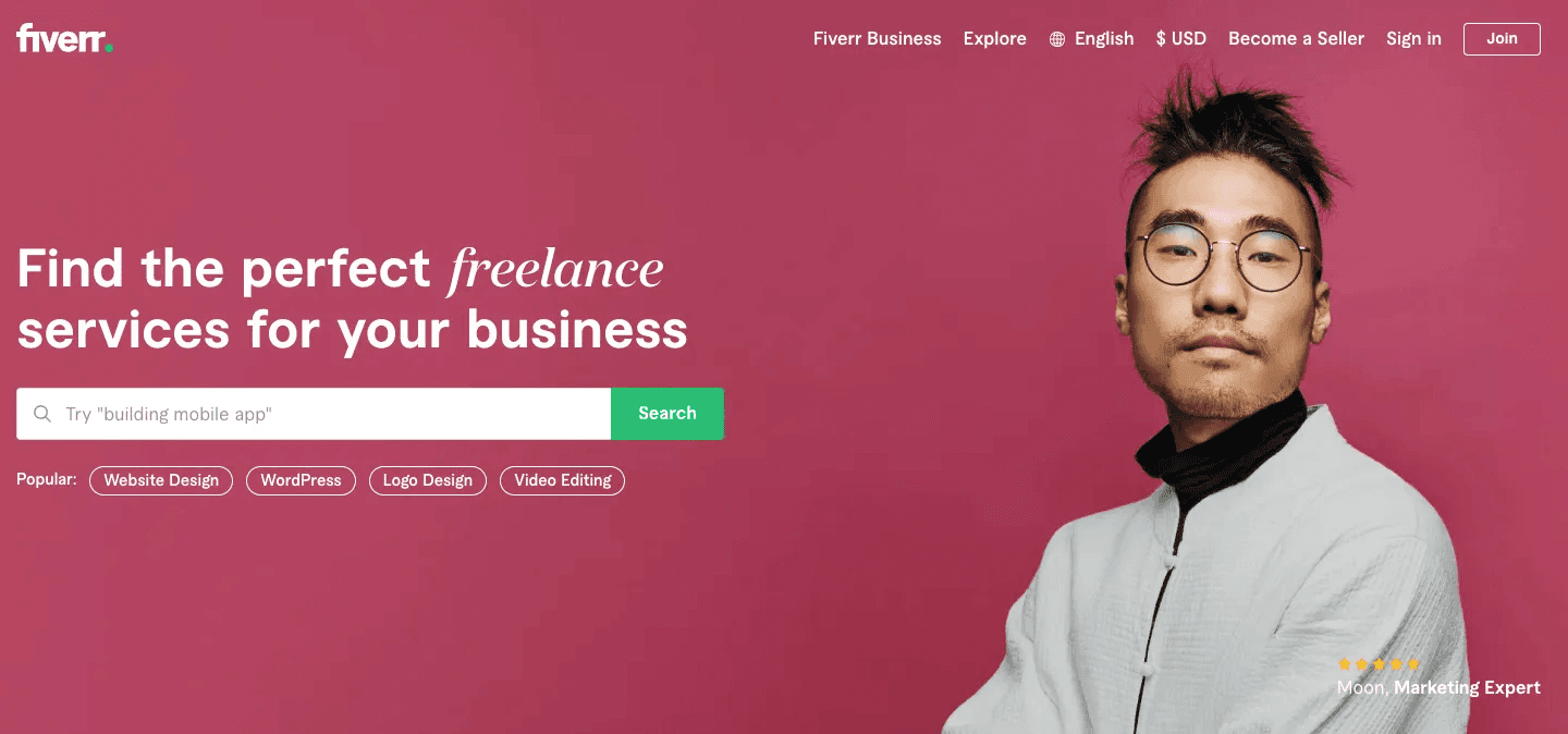 Fiverr remote work job board