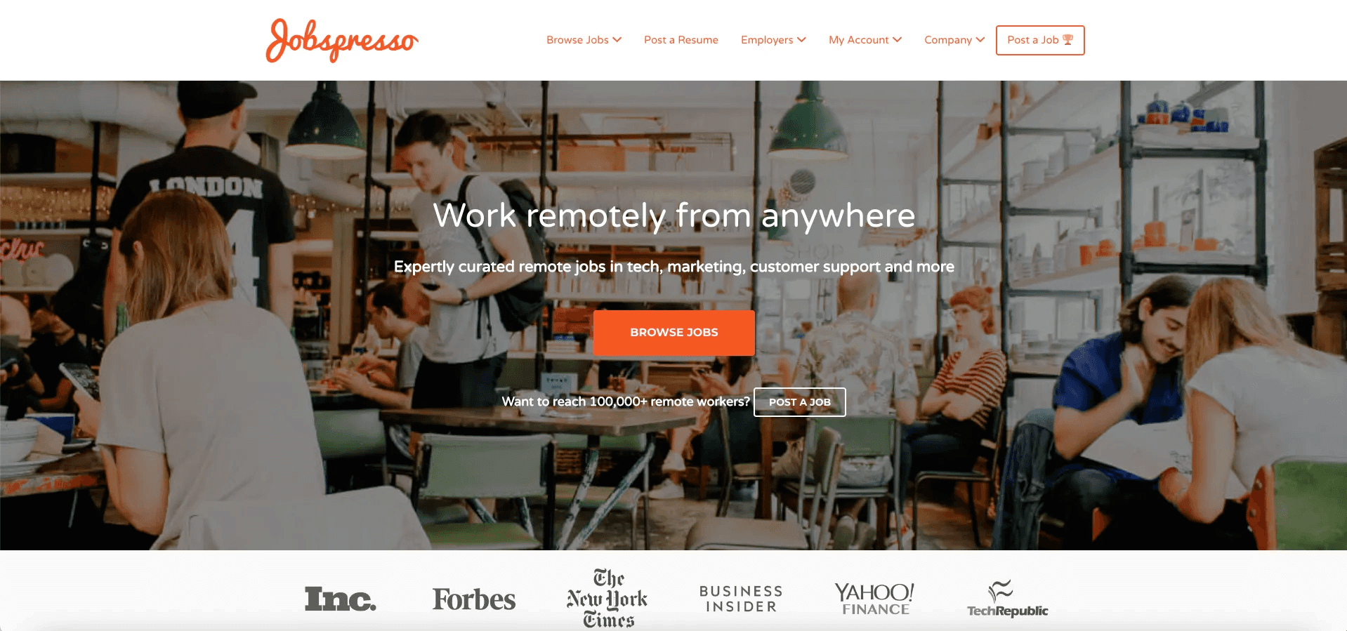 Jobspresso remote work job board